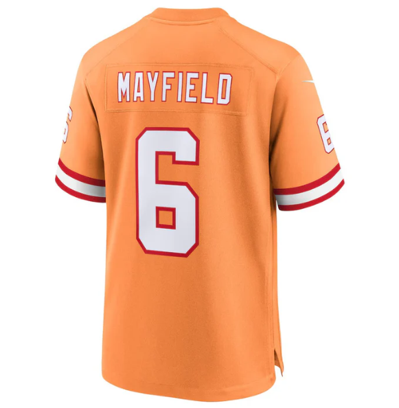 TB.Buccaneers #6 Baker Mayfield Creamsicle 50th Season Game Stitched American Football Jerseys