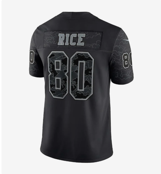 SF.49ers #80 Jerry Rice Black Retired Player RFLCTV Limited Jersey Stitched American Football Jersey