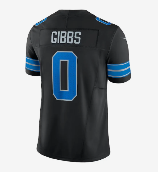 D.Lions #0 Jahmyr Gibbs Black 2nd Alternate Vapor F.U.S.E. Limited American Football Jerseys
