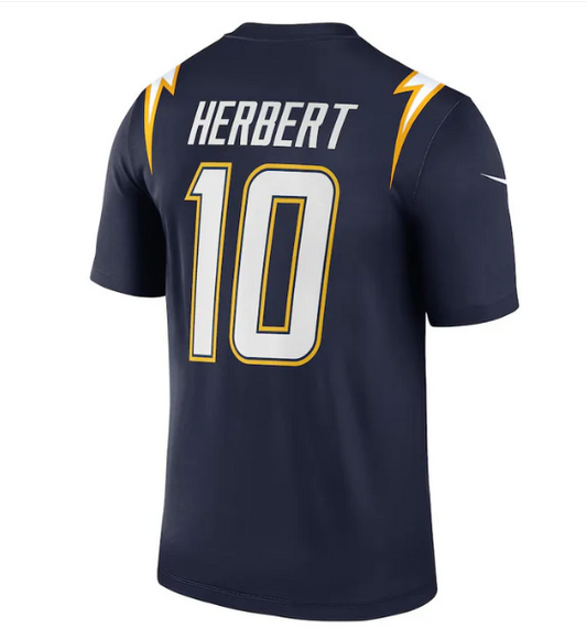 LA.Chargers #10 Justin Herbert Navy Alternate Super Chargers Legend Player Performance Top American Football Jerseys