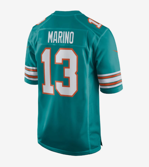 M.Dolphins #13 Dan Marino Aqua Retired Player Jersey Stitched American Football Jerseys
