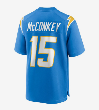 LA.Chargers #15 Ladd McConkey 2024 Draft Player Game Jersey - Powder Blue American Football Jerseys