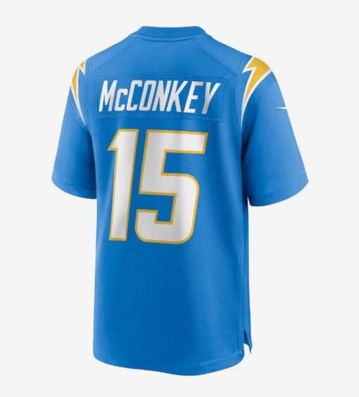 LA.Chargers #15 Ladd McConkey 2024 Draft Player Game Jersey - Powder Blue American Football Jerseys