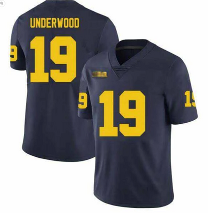 M.Wolverines #19 Bryce Underwood Navy Stitched American College Jerseys