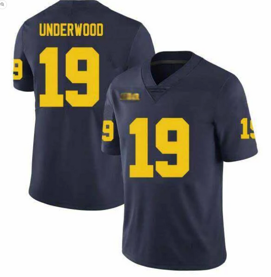 M.Wolverines #19 Bryce Underwood Navy Stitched American College Jerseys