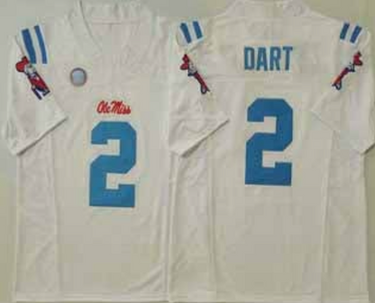 O.Miss Rebels #2 Jaxson Dart White 2025 FUSE Football College Jerseys