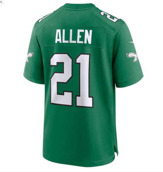 P.Eagles #21 Eric Allen Retired Player Alternate Game Jersey - Kelly Green Stitched American Football Jerseys