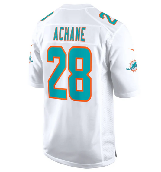 M.Dolphins #28 Devon Achane White Player Game Stitched American Football Jerseys