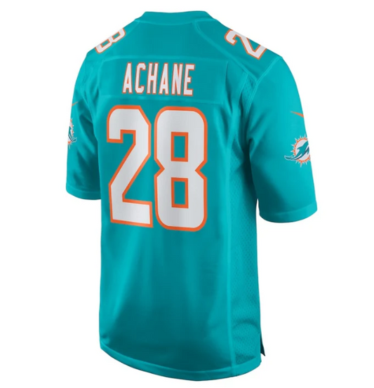 M.Dolphins #28 Devon Achane Aqua Player Game Stitched American Football Jerseys