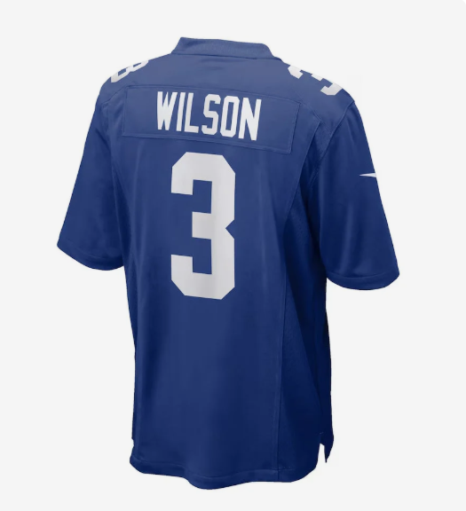 NY.Giants #3 Russell Wilson Royal Game Jersey Stitched American Football Jerseys
