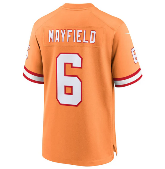 TB.Buccaneers #6 Baker Mayfield Creamsicle 50th Season Game Stitched American Football Jerseys