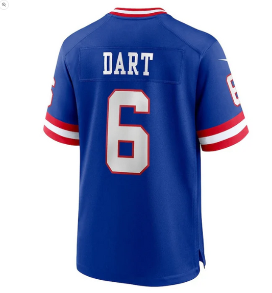 NY.Giants #6 Jaxson Dart Royal Alternate 2 Classic Game Stitched American Football Jerseys