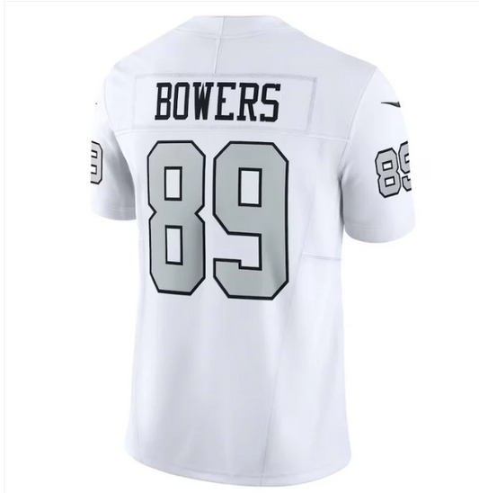 LV.Raiders #89 Brock Bowers White Alternate Vapor F.U.S.E. Limited American Football Jerseys