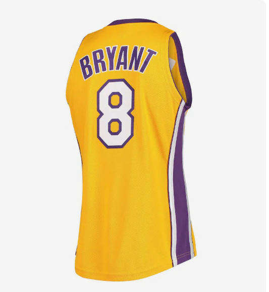 LA.Lakers #8 Kobe Bryant Mitchell & Ness 2001-02 Hardwood Classics Authentic Jersey Gold Stitched American Basketball Jersey