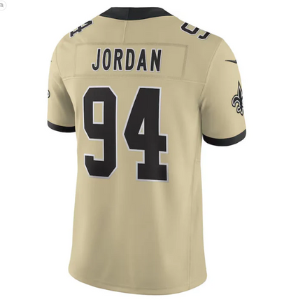 NO.Saints #94 Cameron Jordan Gold Alternate Gameday Golds Alternate Vapor F.U.S.E. Limited Stitched American Football Jersey