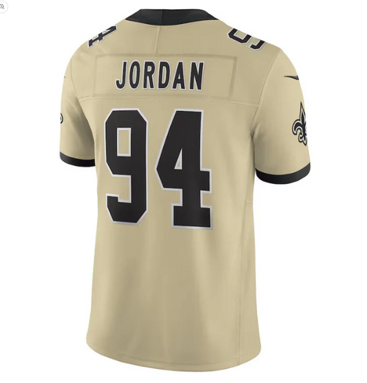 NO.Saints #94 Cameron Jordan Gold Alternate Gameday Golds Alternate Vapor F.U.S.E. Limited Stitched American Football Jersey