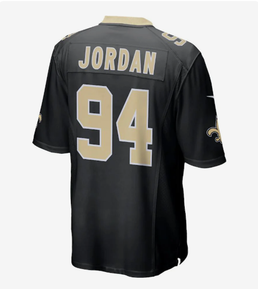 NO.Saints #94 Cameron Jordan Black Game Jersey Stitched American Football Jersey